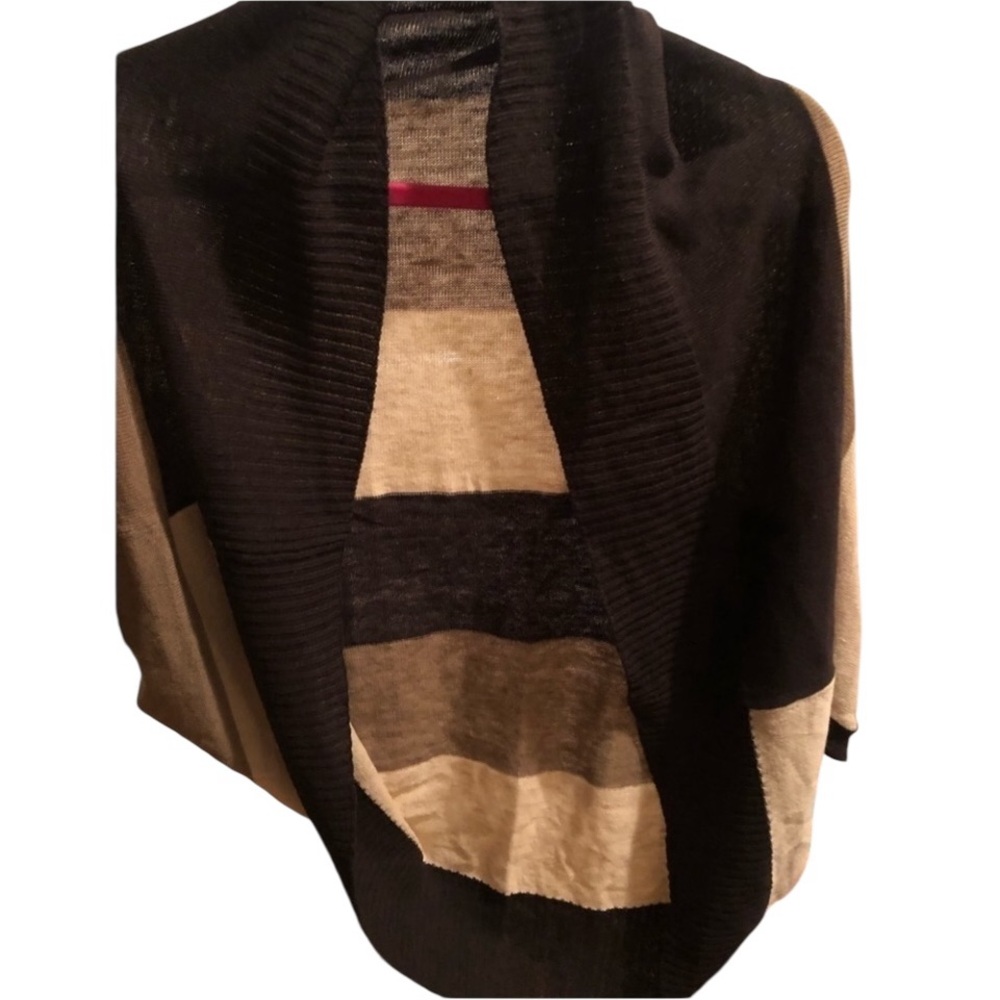 Allison Brittany size small oversized Brown and tan striped cocoon shrug